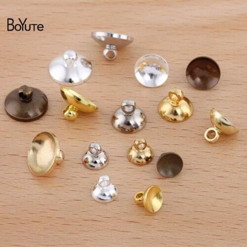 BoYuTe (100 Pieces/Lot) 6MM 8MM 10MM Metal Brass Bead Caps End Stopper Clasp Diy Handmade Jewelry Making Materials
