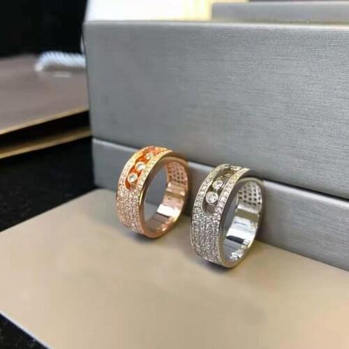 Brand Pure 925 Sterling Silver Jewelry For Women Gold Color Silver Rings Full Stone Rose Gold Rings Engagement Wedding Jewelry