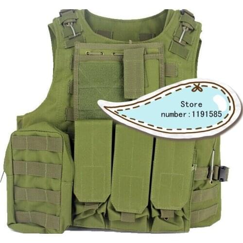 Amphibians Molle Quick Release Chest Rig Harness Tactical Combat Airsoft Paintball Molle Vest W/ Triple 5.56mm Mag Pouch Green