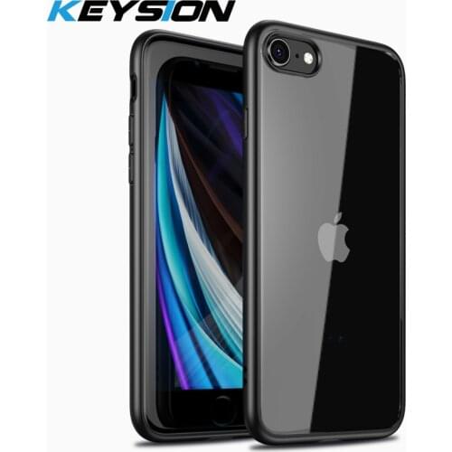 KEYSION Fashion Case for iPhone SE 2020 New SE2 Transparent Matte Shockproof Phone back Cover for iPhone XR XS Max X 8 7 Plus