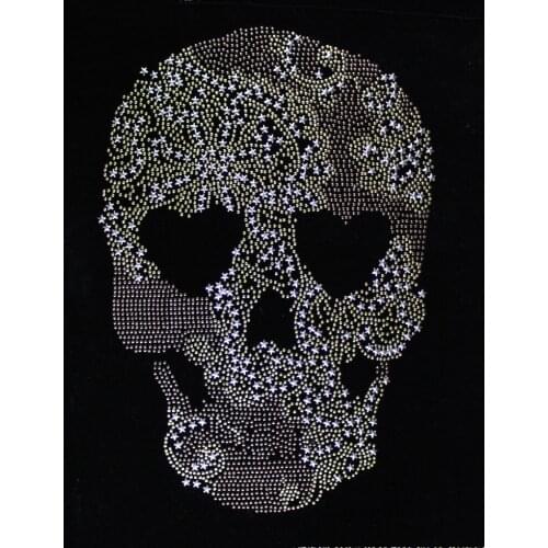 Skull Hot Rhinestone Figure Clothes Hot Rhinestone Pattern Sticker Finished Rhinestone Clothing Accessories DIY Jewelry