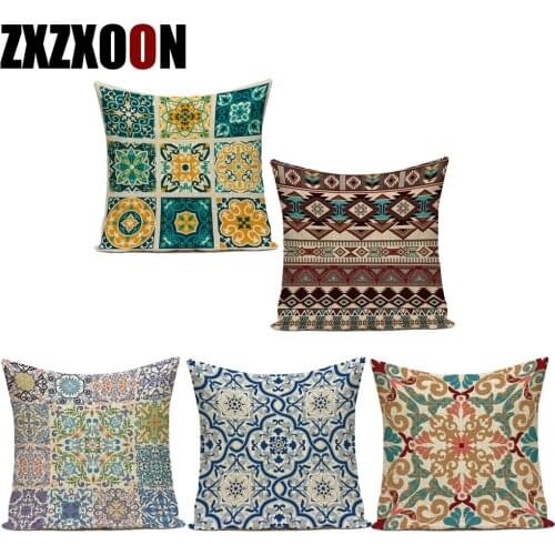 Boho Cojines Decorativos Para Sofa Throw Pillows Case Polyester Abstract Geometric Cushion Cover for Sofa Home Car Almofadas