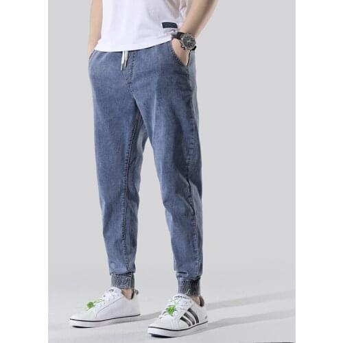 2019 new arrival Summer extra large mens cotton pants jeans male loose straight tube plus size 30 31 32-42 44 46 48