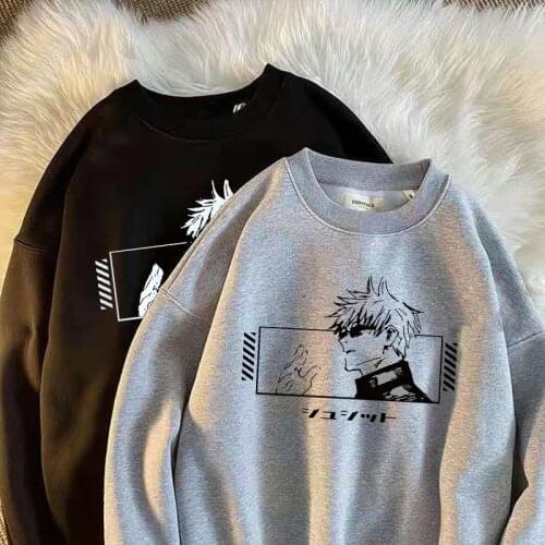 Jujutsu Kaisen Hoodie Women Oversized Emo Punk Harajuku winter Top Dark Aesthetic Fairy Grunge Alt Plus Size Alternative Hoodie