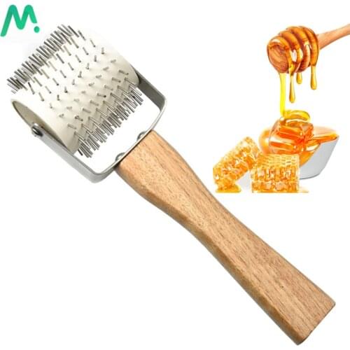 1 PC Stainless Steel Needle Roller Propolis Glue Collector Beekeeping Tools Beehive Sand Cover Propolis Wooden Handle Power Cord