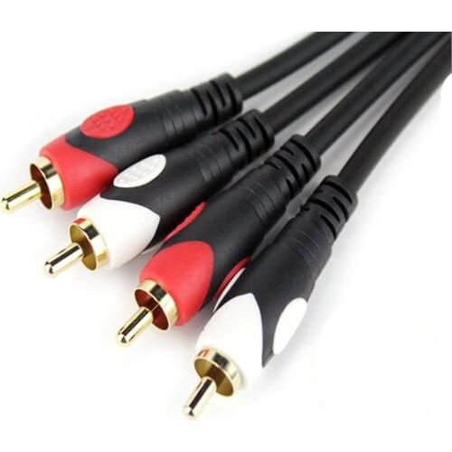 RCA Cable 2RCA Male To 2RCA Male Audio Video Cable Gold-Plated Plug AUX Splitter for Amplifier CD Soundbox DVD TV Line YS-244