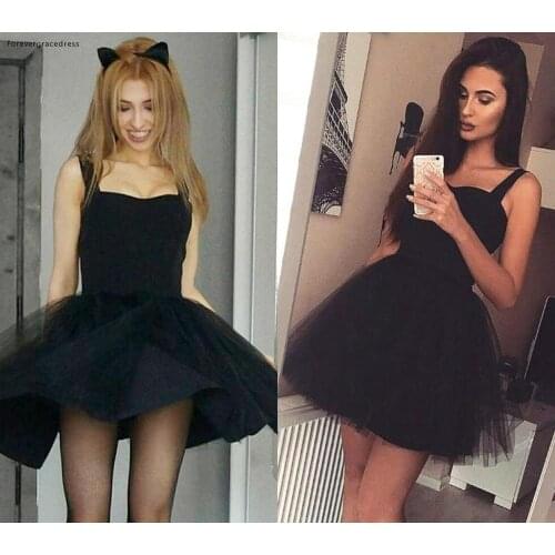 Little Black Cocktail Dresses 2019 Arabic Dubai Style A Line Short Mini Formal Club Wear Homecoming Prom Party Gowns Plus Size