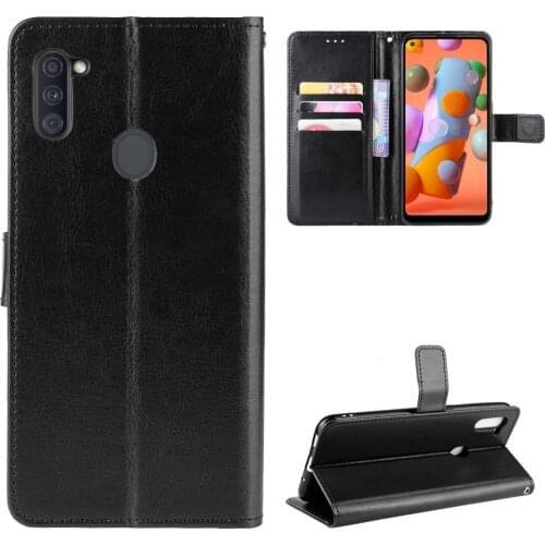Fashion ShockProof Flip PU Leather Wallet Cover Samsung Galaxy M11 Case For Samsung M11 M 11 SamsungM11 SM-M115F Phone Bags