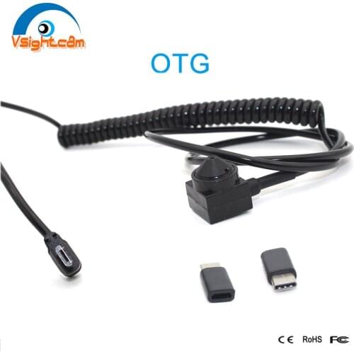 OV2710 HD 1080P OTG Camera 15*15mm Pin Hole Lens Mini Micro USB Camera Stretchable Cable for Android Mobile Phone Security