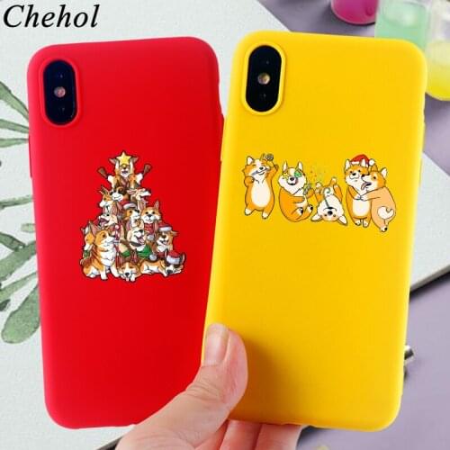 Christmas Phone Cases for IPhone X XS MAX XR 11 8 7 6s Plus Pro Case Funny Dog Soft Silicone Fitted TPU Back Covers Accessories