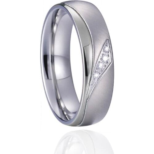 Silver rings for men stainless steel love alliance cz diamond couple wedding engagement rings female ladies women