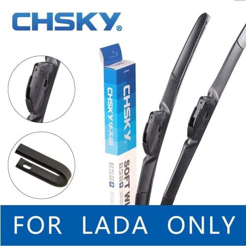 CHSKY Car Front Windscreen Wiper Blade for Lada Kalina Priora Niva 2123 Largus Granta Auto Natural Rubber Windshield Wipers