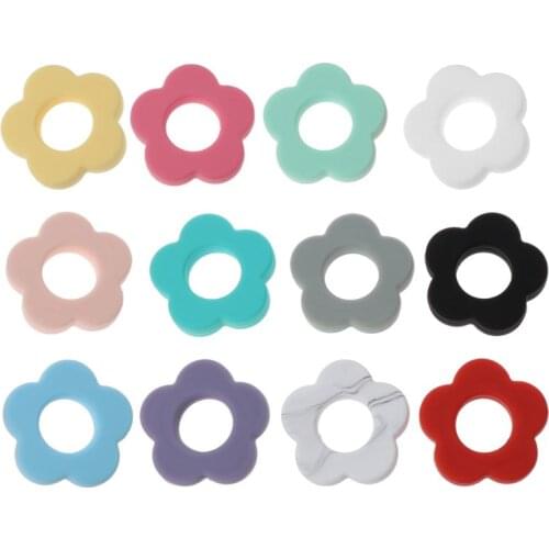 Silicone Beads Flower Holes Silicone 4.5cm DIY Accessories Baby Teething Beads Diy Beads Baby Teether Dec17