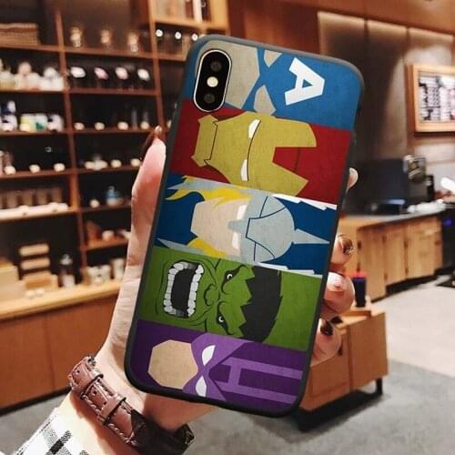Marvel Avengers 4 Phone Case for IPhone 6/6S/Plus 7/8/Plus X/XS/XR/XS Max 11/12/Pro Cute Cartoon Anti-fall Silicone Case Gift