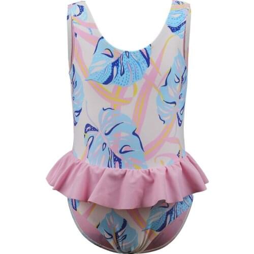 Julysand Swimwear Girls One Piece Swimsuit Design Flower Printed Backless Kids BathingSuit High-end Swimwear for Children