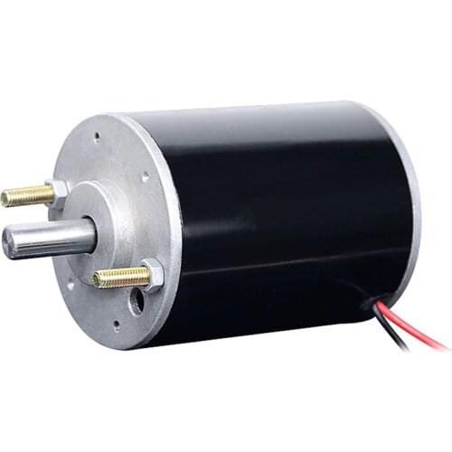 DC 220V 120W Carbon Brush DC Motor Positive and Negative Double Ball Bearing Motor Spindle for Small Bead Machine Shaft Dia 10mm