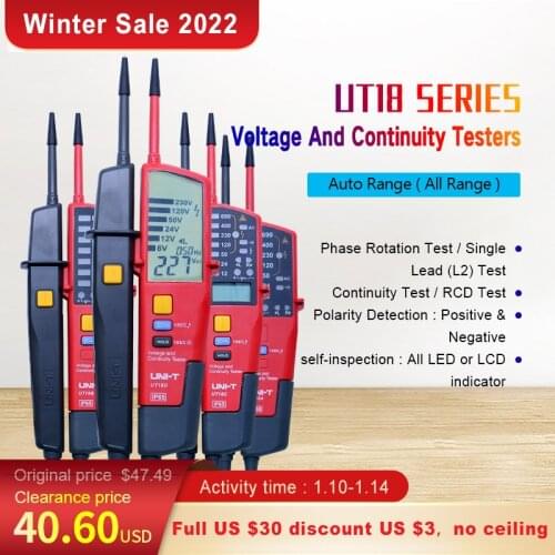 UNI-T UT18C UT18D AC/DC Auto Range voltmeter Digital Voltmeter Voltage Tester Pen With LED Indication