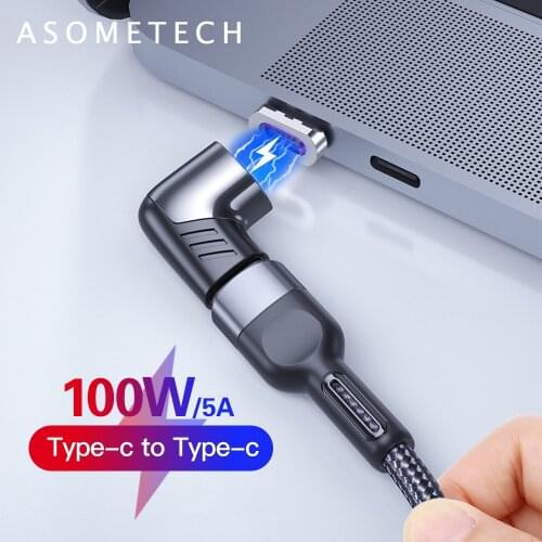 100W PD USB Type C Magnetic Adapter Type C Male To USB C Female Connector Data Transfer Charging Converter for Laptop Tablet