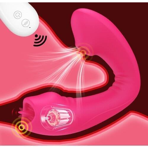 Vagina Sucking Dildo Vibrator Wireless Remote Control 10 Speed Vibrating Oral Sex Suction Licking Clitoris Stimulation EroticToy