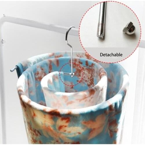 Rotatable and Space Saving Drying Rack Spiral Cloth Hanger Home Bed Sheet Blanket Hook Rotating Cloths Rack Stainless Steel