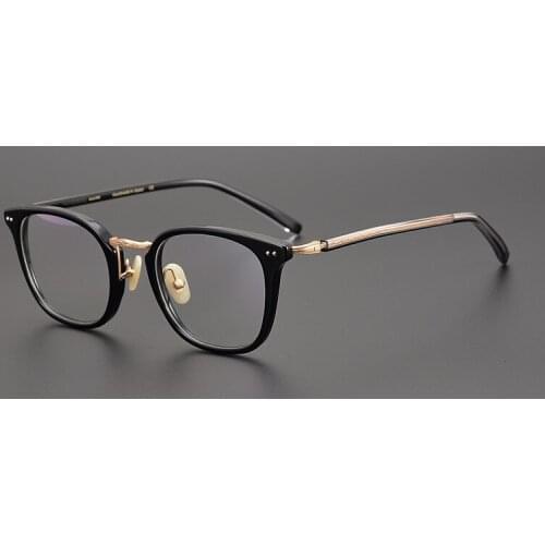 Japanese Brand Retro Square Acetate Optical Glasses Frame Men Women Spectacle Pure Titanium Rectangle Eyeglasses Frame