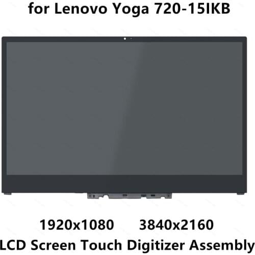 For Lenovo YOGA 720 15IKB 80X7 LCD Panel Screen Display Matrix Touch Glass Digitizer Assembly +Bezel 5D10M42864 5D10N24289 FHD