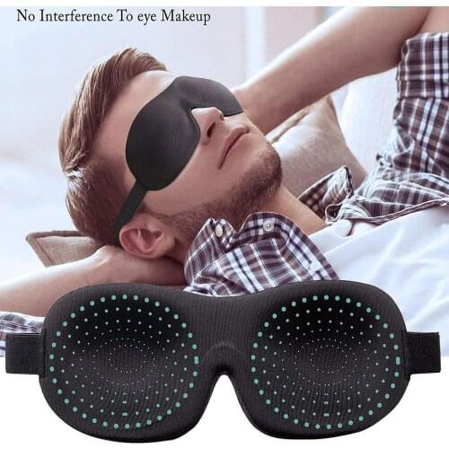 1Pcs Padded Sleep Mask - Breathable Comfortable Cooling Cotton Eye Mask Airplane Blindfold