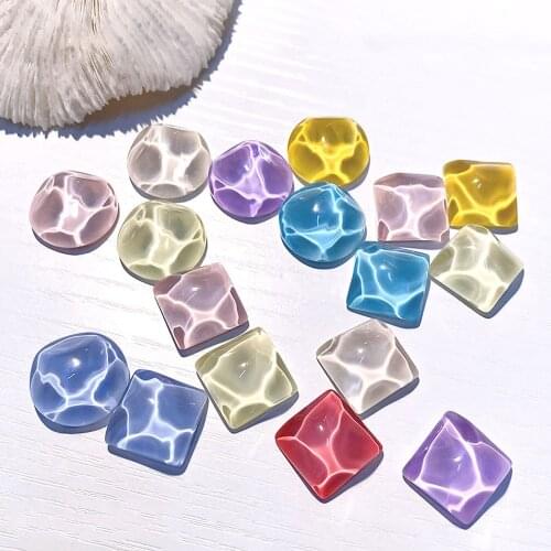 10Pcs/Set Water Ripple Nail Color Card Fashion Transparent Glass Cat Head Manicure Tools for Nail Art Design Display Accessories