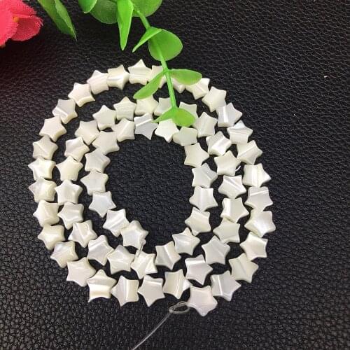 20Pcs/lot 6/8/10/12mm White Star Natural Pearl Shell Beads Pentagonal Evil Eyes Shell Beads For Making Necklace Bracelet Jewelry