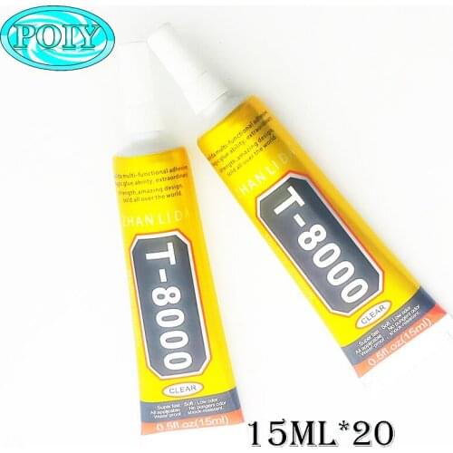 20 Tubes T-8000 15ml Clear Glue Epoxy Resin for Glass Flower Pot Crystal Fabric DIY Rhinestones Adhesive T8000 Glue Gun