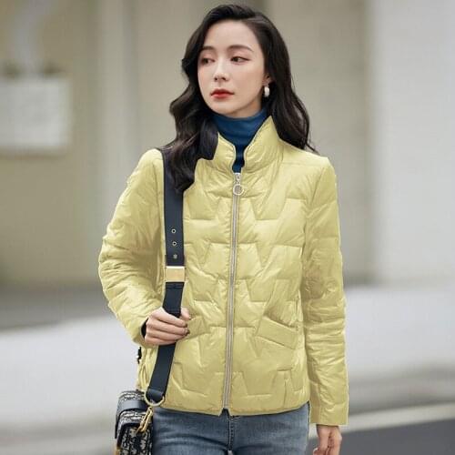 2021 Winter New Fashion Women White Duck Down Coats Female Short Solid Puffer Jackets Thicken Warm Ladies Loose Zipper Outwear