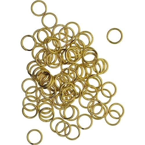 50pcs 10mm Brass Split Ring Chain Part for Connecting Lobster Clasp, Charms, Links and Other Jewelry
