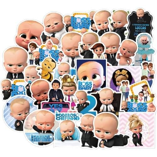 50PCS Cartoon Boss Baby Stickers DIY Fridge Guitar Laptop Motorcycle Luggage Skateboard Graffiti Sticker Joke Decals for Kids