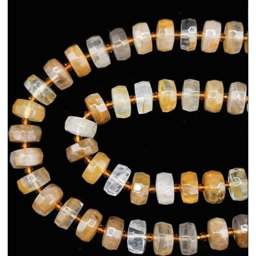 8 X15mmHealing Energy Stone Yellow Crystal Quartz Healing Crystal Faceted Roundel Stone Beads Make DIY Jewelry Bracelet Necklace