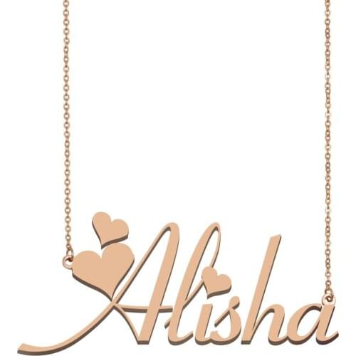 Alisha Name Necklace, Custom Name Necklace for Women Girls Best Friends Birthday Wedding Christmas Mother Days Gift