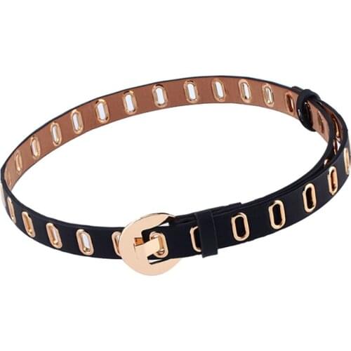 2021 BLACK Women Men Leather Punk Single Buckle Waist Belt Gothic Waistband Belts