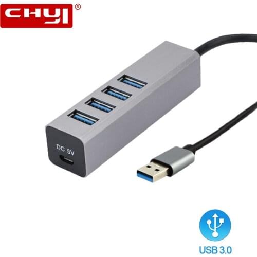 CHYI USB 3.0 HUB 4 Port High Speed Mini USB Splitter Adapter With Micro Power Port For Macbook Computer PC Accessories