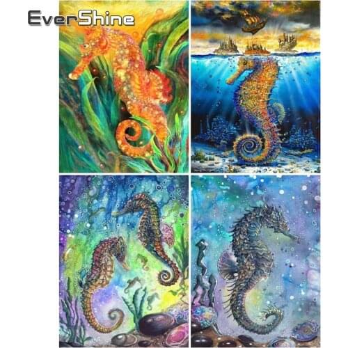 EverShine 5D DIY Diamond Mosaic Animals Cross Stitch Full Square Diamond Painting Seahorse Diamond Embroidery Rhinestones Art