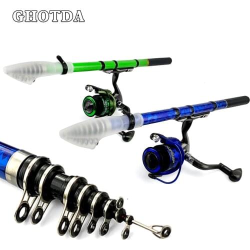 Combo Telescopic Fishing Rod Spinning Rod Reel Feeder Pesca Carbon Ultralight Mini Travel Surf Accessories Set 1.5-3.0M