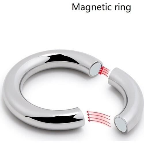 5 size for choose Heavy Duty male Magnetic Ball Scrotum Stretcher metal penis cock lock Ring Delay ejaculation BDSM Sex Toy men
