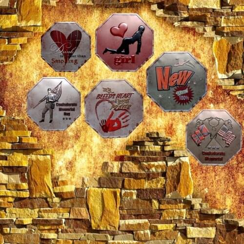 Irregular Tin Signs Vintage Plaque Metal Wall Cafe Garage Pub Home Restaurant Art Decor 30CM U-5