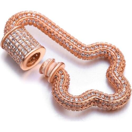 New DIY handmade jewelry making accessorie High-grade delicate copper microinlaid zircon cross twist hook necklace bracelet part