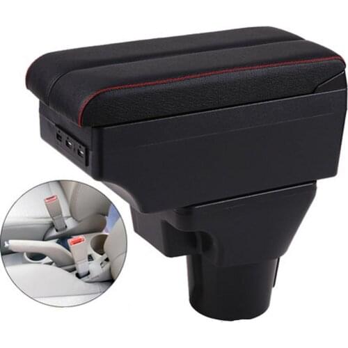 For Kia Rio II armrest box central Store content Storage armrest box with USB