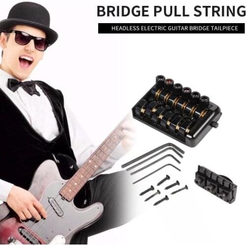 Luthier Devices 6 String Saddle Metal Durable Headless Electric Guitar Bridge Tailpiece Necessary Household Guitar Supplies