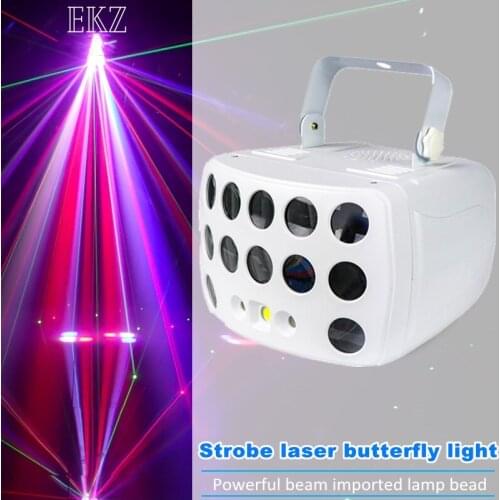 Professional Disco RGBW LED Butterfly Light DMX512 Stage Strobe Effect Projector DJ Beam Effects Club Party Show Laser Lights