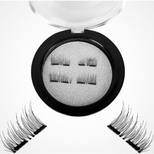4pcs/set Magnetic Eyelashes Lashes Extension Natural Reusable Handmade No Glue Magnetic Fake Eyelashes With Eyelashes Applicator
