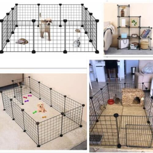 Foldable Pet Playpen Iron Fence Puppy Kennel House Exercise Training Puppy Kitten Space Dogs Supplies Rabbits Guinea Pig Cage