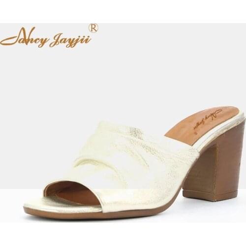 Woman Shoes Adult Slippers Solid Super High Square heels Indoor&Outside Spring/Autumn Basic Casual Fashion Leisure Classic