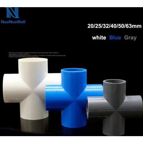 NuoNuoWell 4 Way Cross PVC Connector - 20/25/32mm Water Pipe Joint Hose Repair Slip PVC Fittings