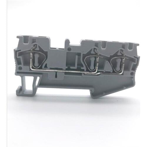 ST-4-TWIN Cage Self Locking Spring Terminal Universal Compact Wire Connector Rail Type Terminal Block Three Conductors Terminal